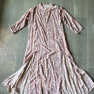 Natalie Martin Long Sleeve Dress - Pink and Tan Floral